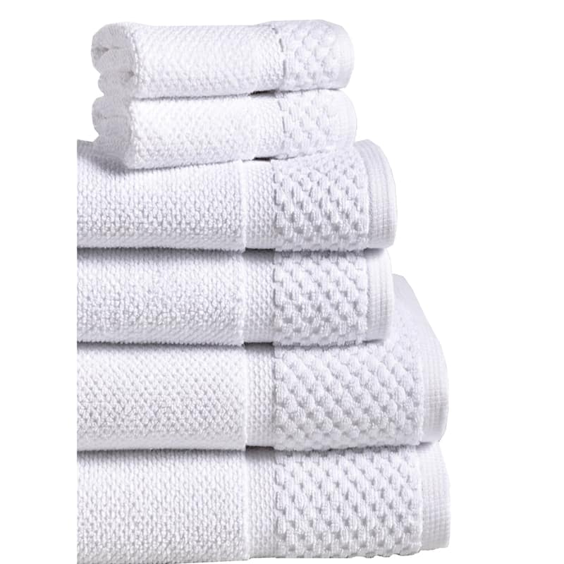 Diplomat 6-Piece Turkish Cotton Towel Set by Espalma - White