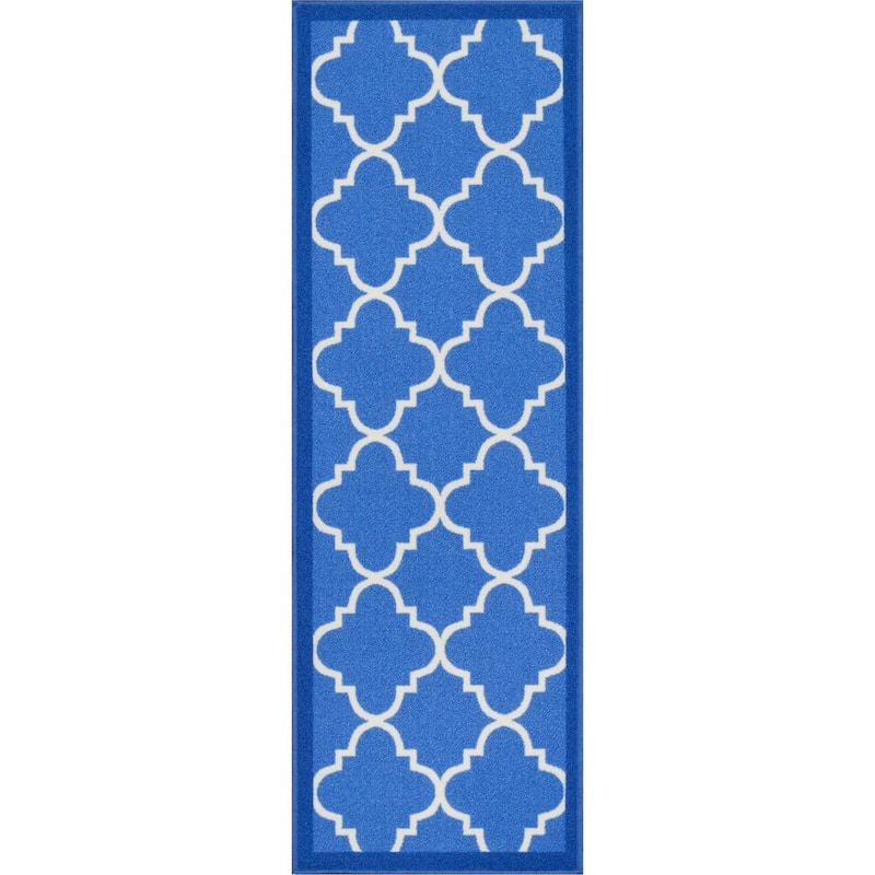 Well Woven Modern Lattice Non-Skid 2'7"x9'10" Runner Rug