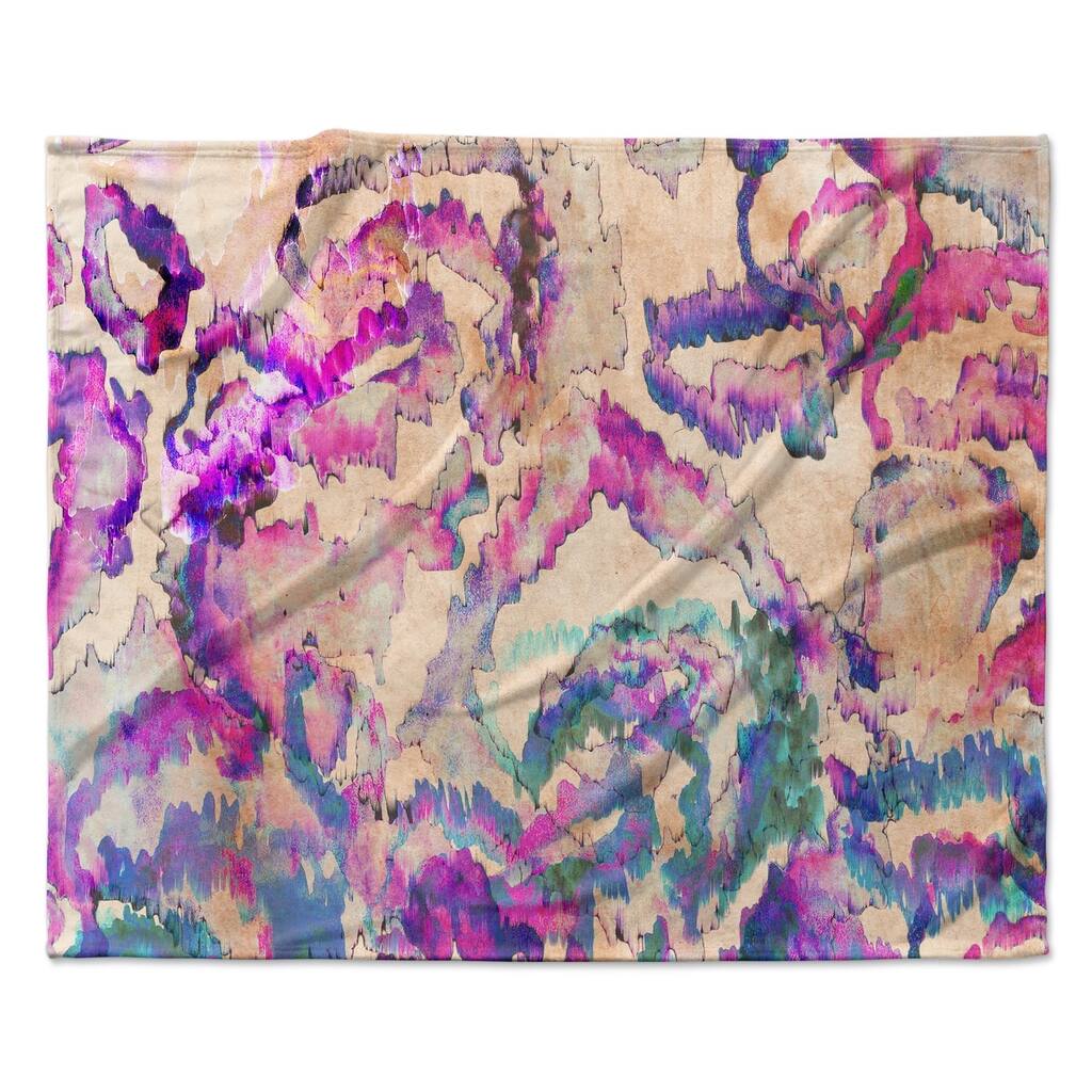 KESS InHouse Nikki Strange "Weirdi Kat" Fleece Blanket - Multi-color - 60" x 50"