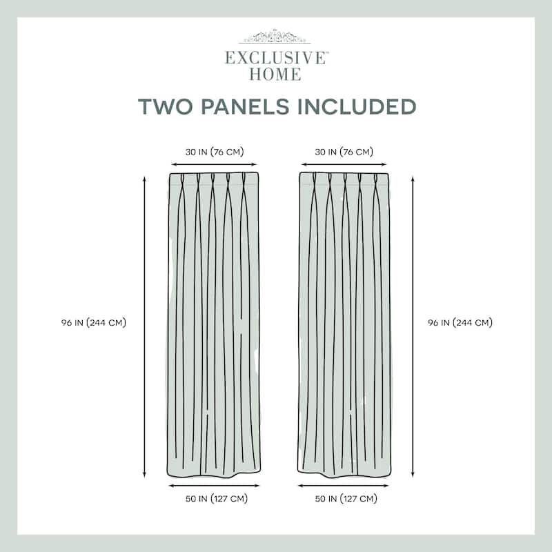 ATI Home Belgian Jacquard Sheer Double Pinch Pleat Top Curtain Panel Pair