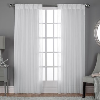ATI Home Belgian Jacquard Sheer Double Pinch Pleat Top Curtain Panel Pair