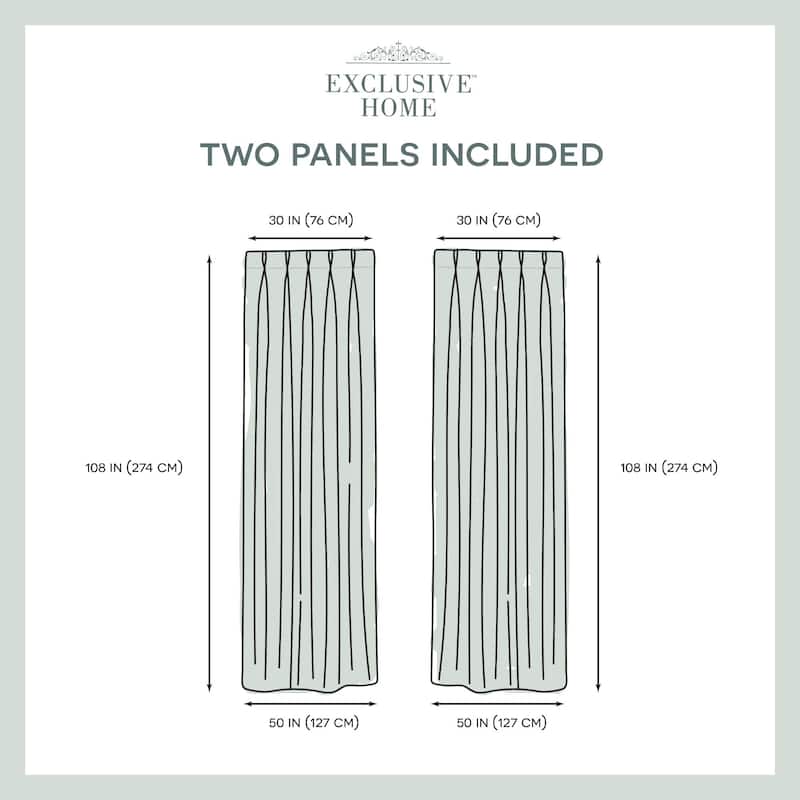 ATI Home Belgian Jacquard Sheer Double Pinch Pleat Top Curtain Panel Pair