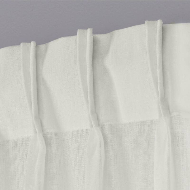 ATI Home Belgian Jacquard Sheer Double Pinch Pleat Top Curtain Panel Pair
