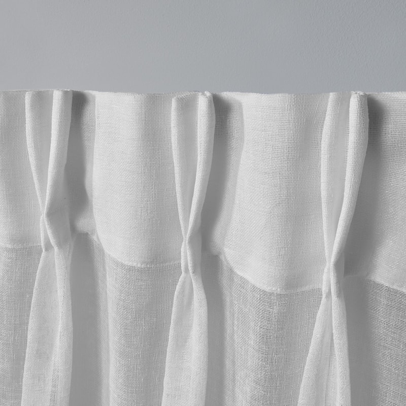 ATI Home Belgian Jacquard Sheer Double Pinch Pleat Top Curtain Panel Pair