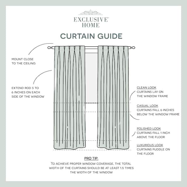 ATI Home Belgian Jacquard Sheer Double Pinch Pleat Top Curtain Panel Pair