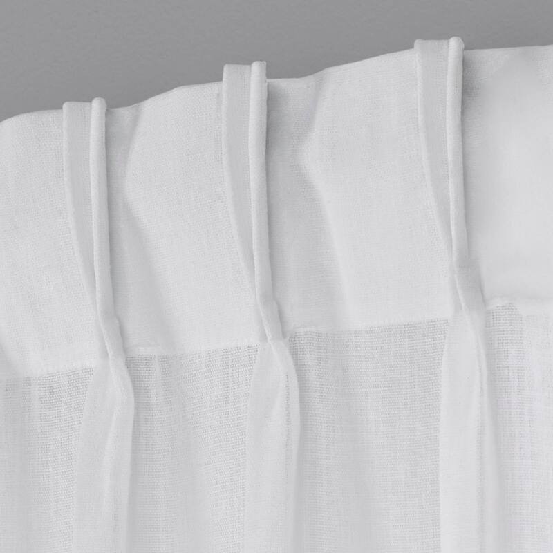 ATI Home Belgian Jacquard Sheer Double Pinch Pleat Top Curtain Panel Pair