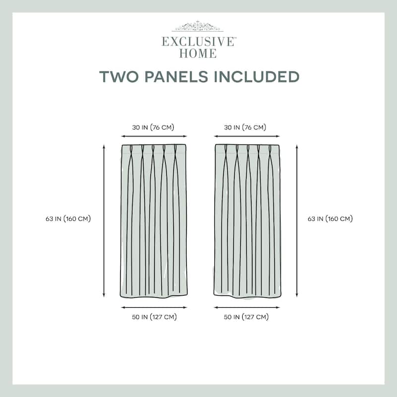 ATI Home Belgian Jacquard Sheer Double Pinch Pleat Top Curtain Panel Pair