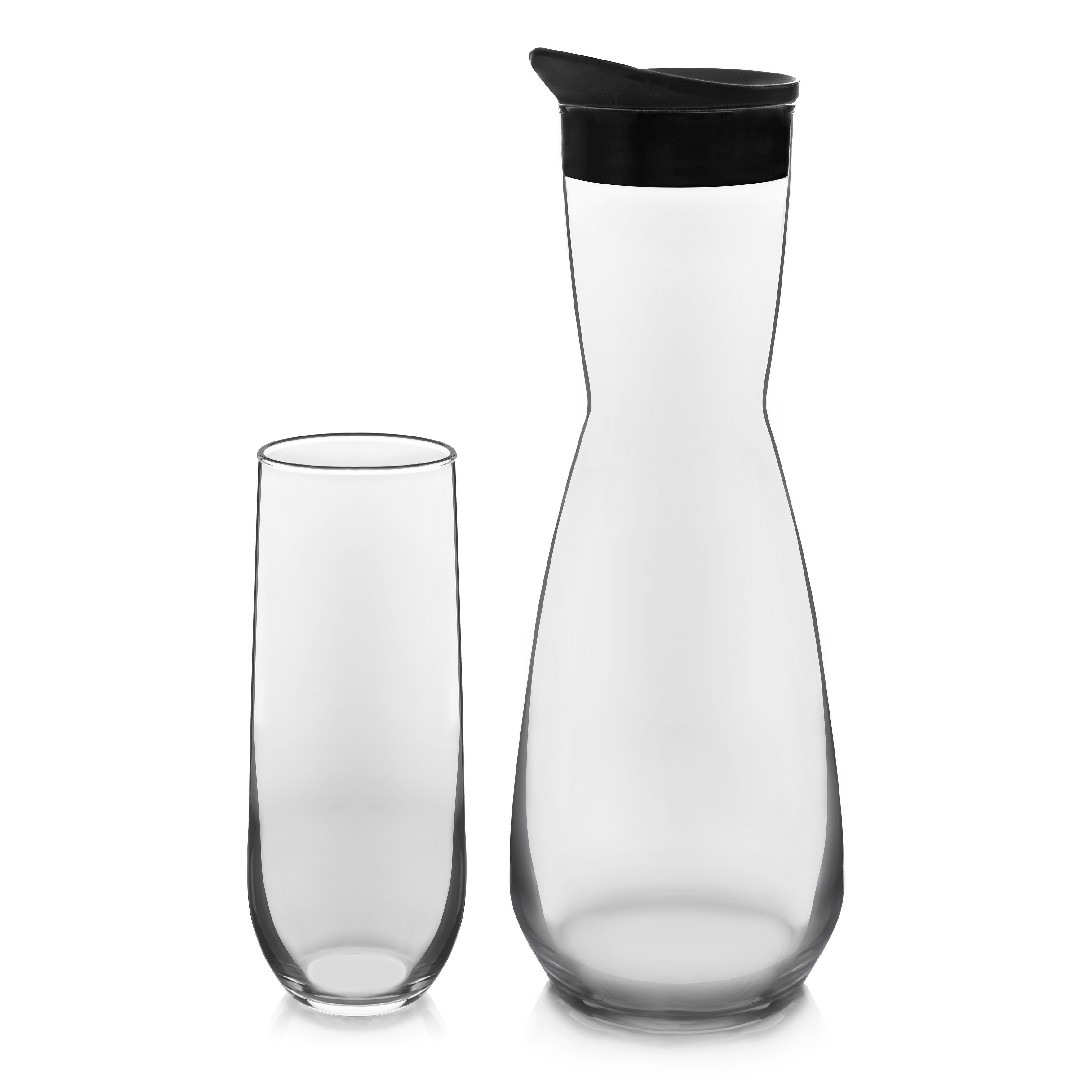 Glass Carafe with Lids and Stainless Steel Fruit Skewer for Mimosa Bar 34  oz Capacity. 4 Lids! - Bed Bath & Beyond - 37125540