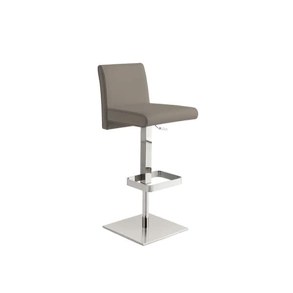 Vittoria Italian Taupe Leather Bar Stool By Talenti Casa Overstock 18591111