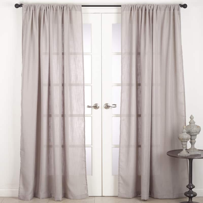 Nali Collection Rod Pocket Semi Sheer Window Curtain Panel - 54 inches wide x 108 inches long - Taupe