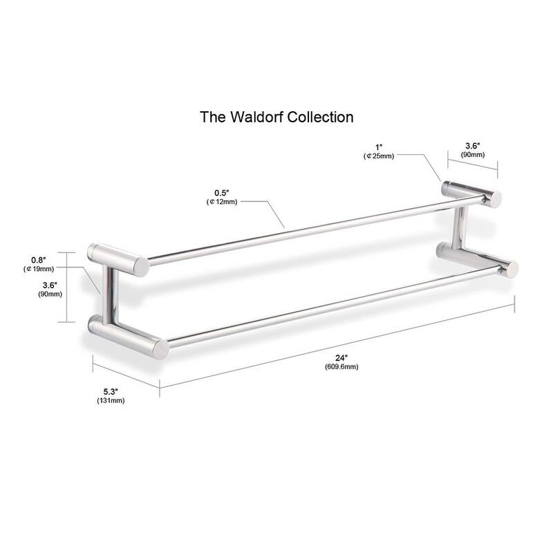 Waldorf Stainless Steel 24" Double Towel Bar