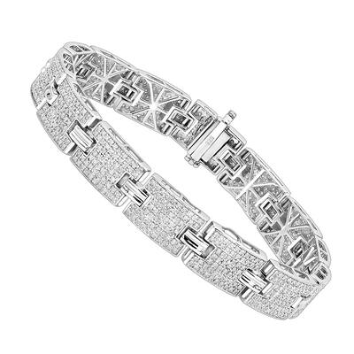 Luxurman Sterling Silver Bracelets: Mens Diamond Bracelet 3.5 ct