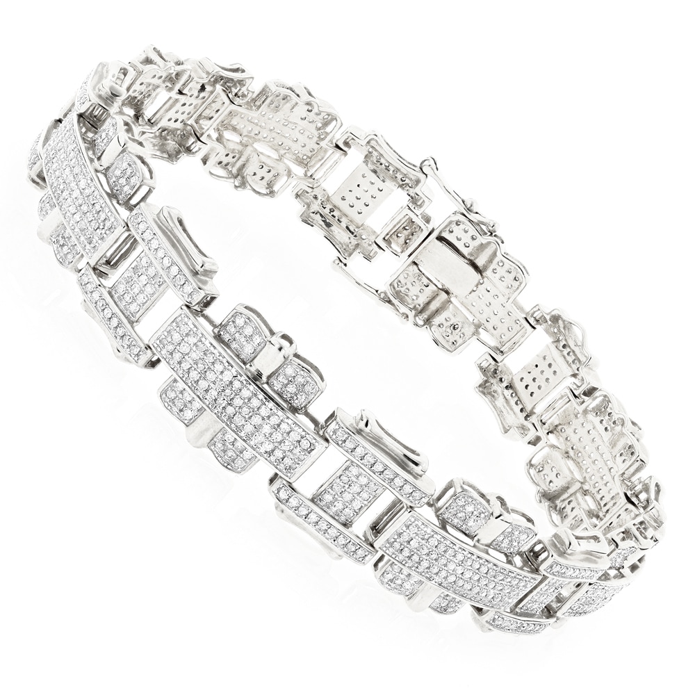 Luxurman Mens Diamond Bracelet Jewelry 10k Gold 3ct Luxurman Mens Diamond Bracelet Jewelry 10k Gold 3ct