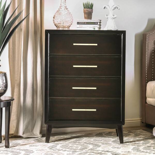 Shop Furniture Of America Nace Modern Espresso Solid Wood 4 Drawer