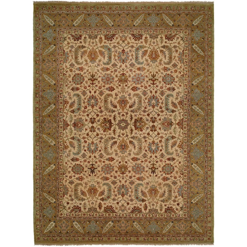 Carol Bolton Ivory/Gold Wool Hand-knotted Area Rug