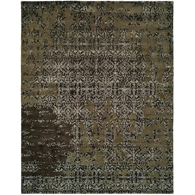 Madison Hand-tufted Multicolored/Coffee Wool/Cotton/Silkette Indoor Area Rug