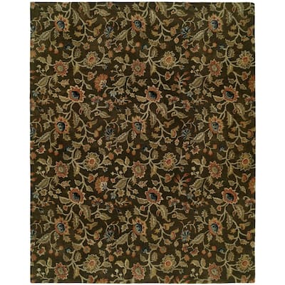 Newpot Mansions Brown Wool Hand-tufted Area Rug