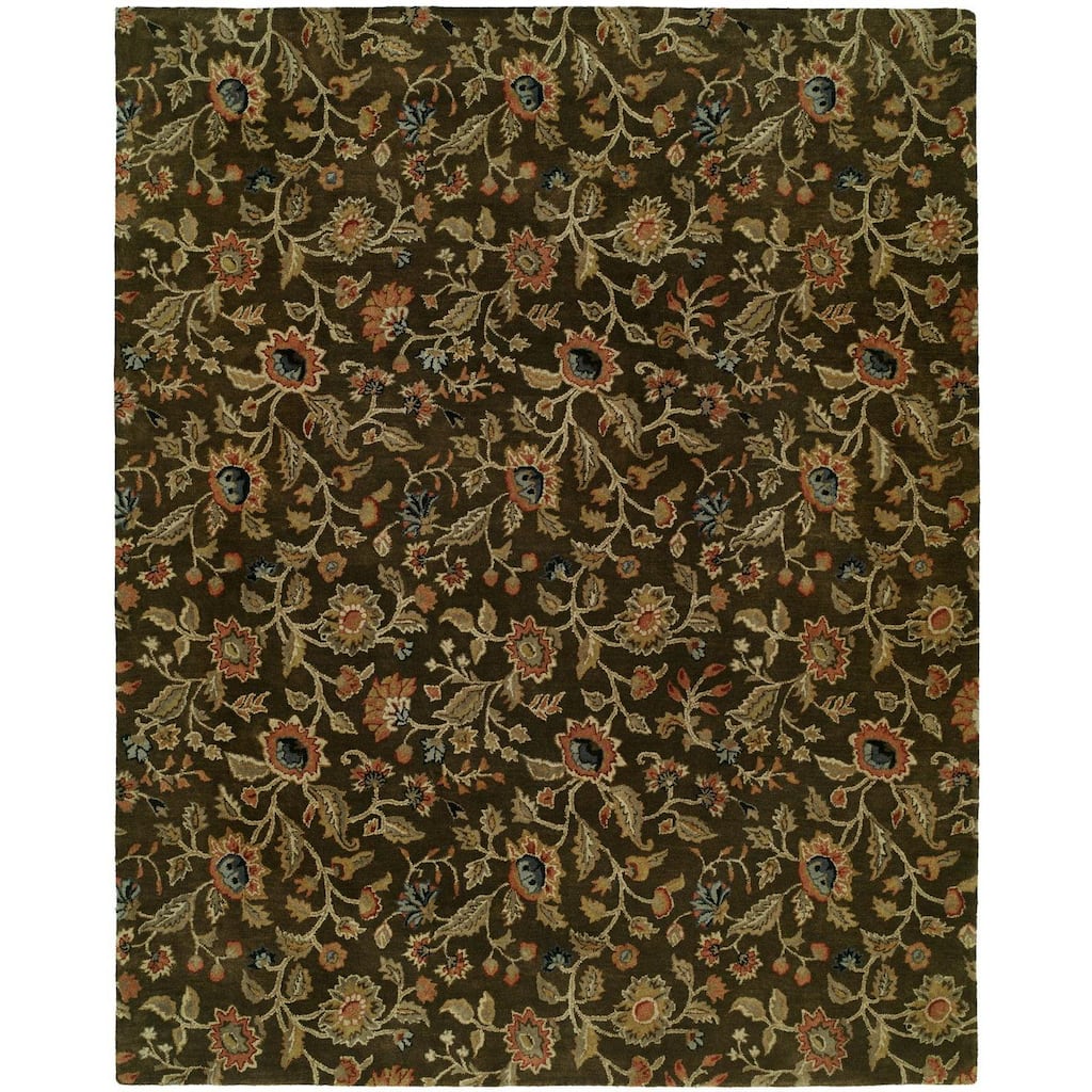 Newpot Mansions Brown Wool Hand-tufted Area Rug