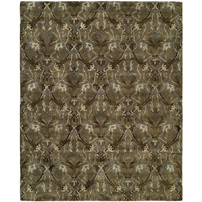 Newport Mansions Latte Wool Hand-tufted Area Rug