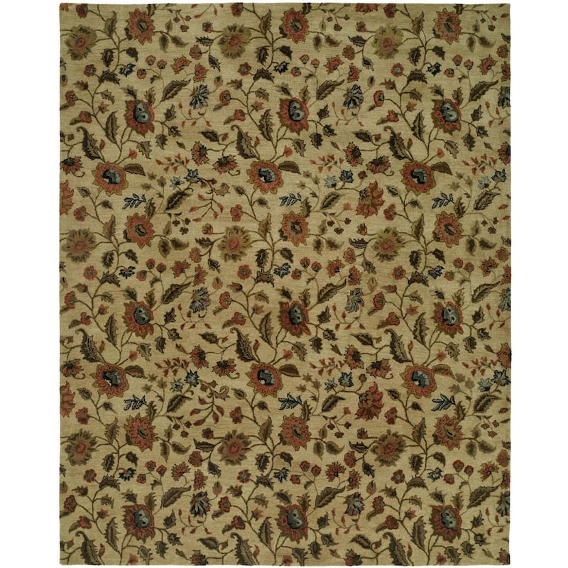 Newport Mansions Hand-tufted Beige Wool/ Cotton Indoor Area Rug