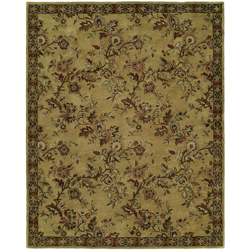 Newport Mansions Gold Wool Hand-tufted Area Rug