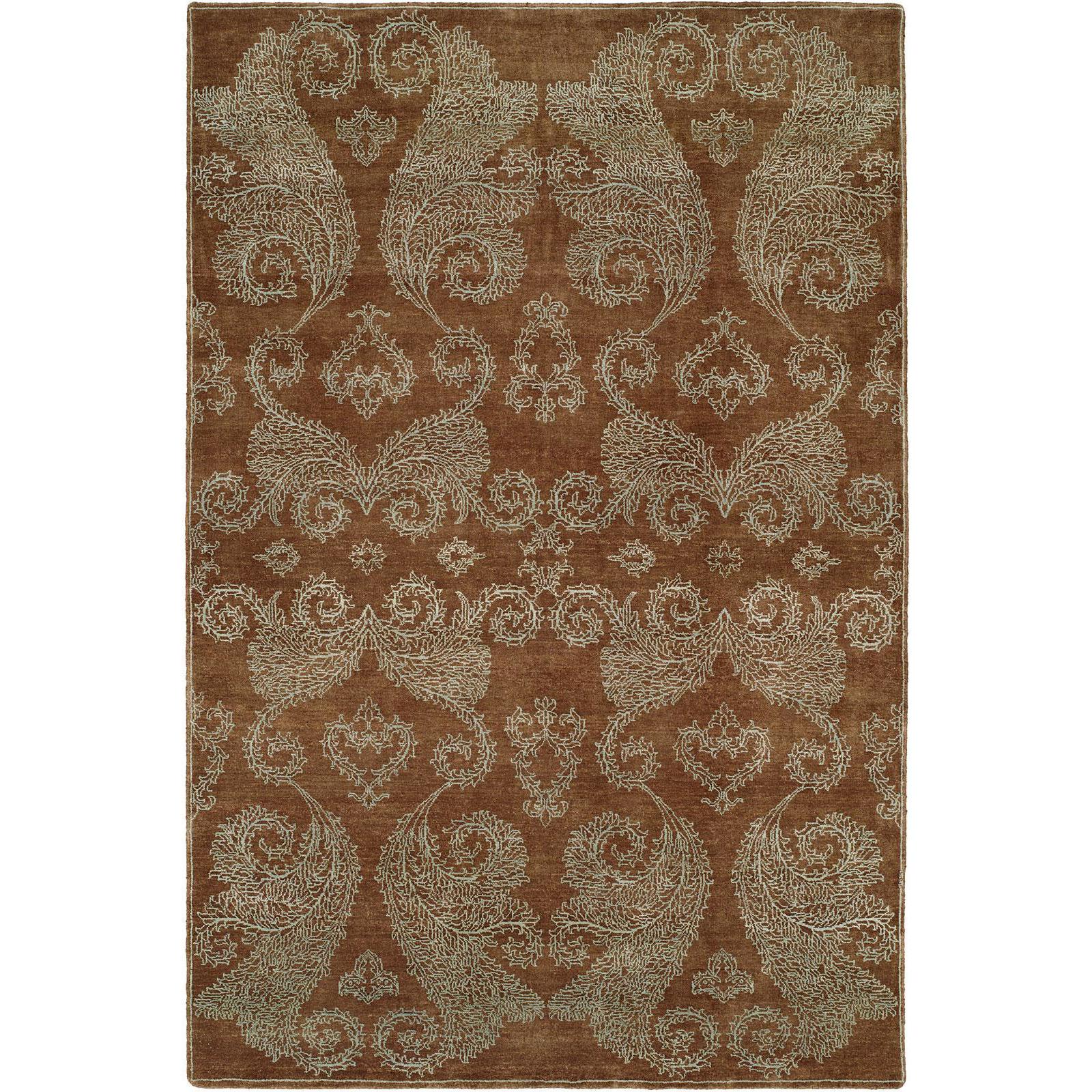 KALATY Nirvana Transitional Hazelnut Brown Wool/Silkette Hand-knotted Area Rug