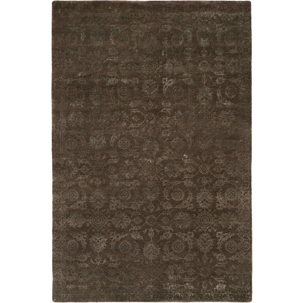 Nirvana Smokey Brown Wool Hand-knotted Area Rug