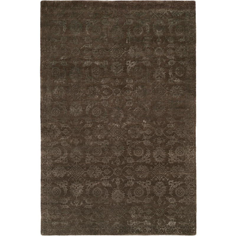 Nirvana Smokey Brown Wool Hand-knotted Area Rug