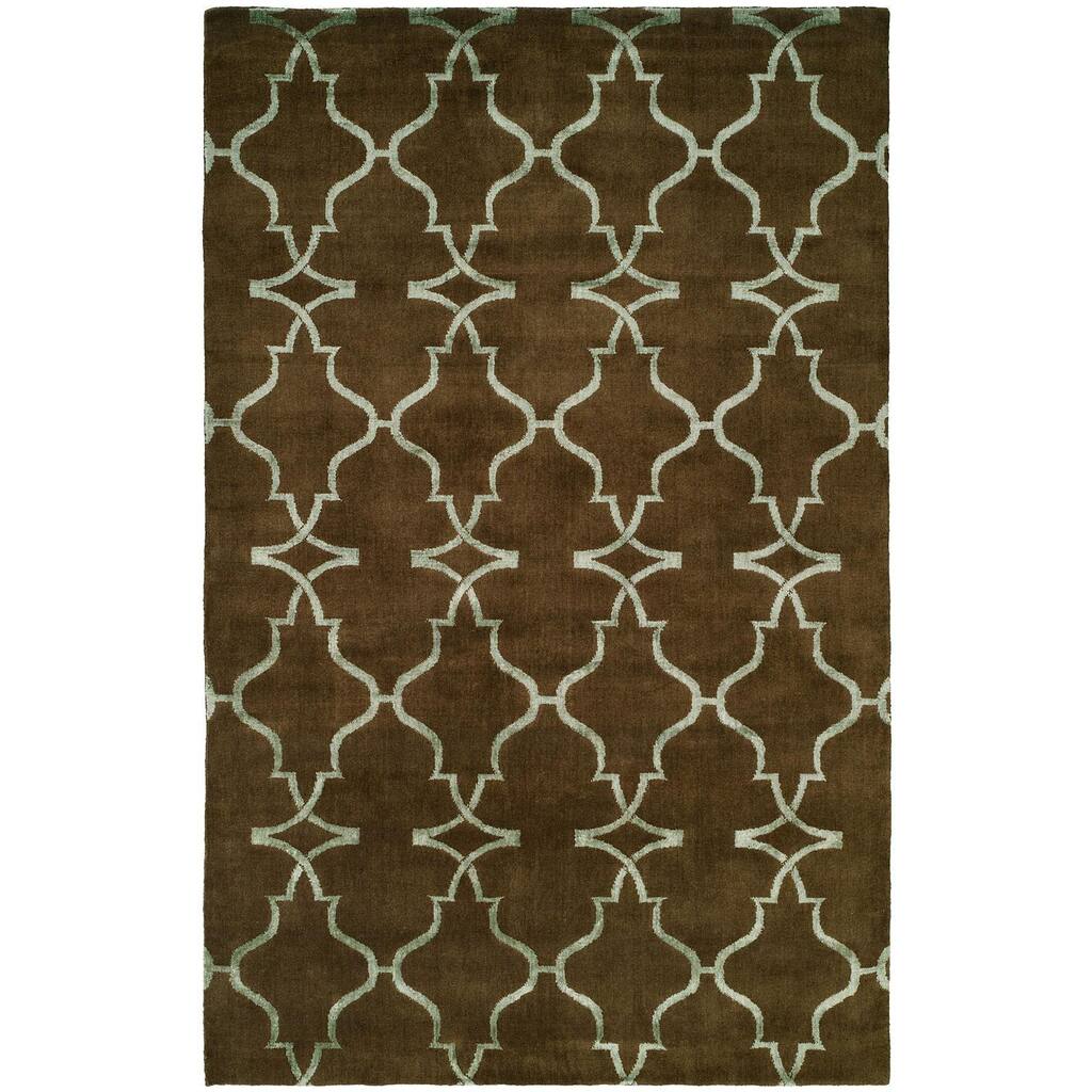 Portfolio Java/Brown Wool Handmade Area Rug