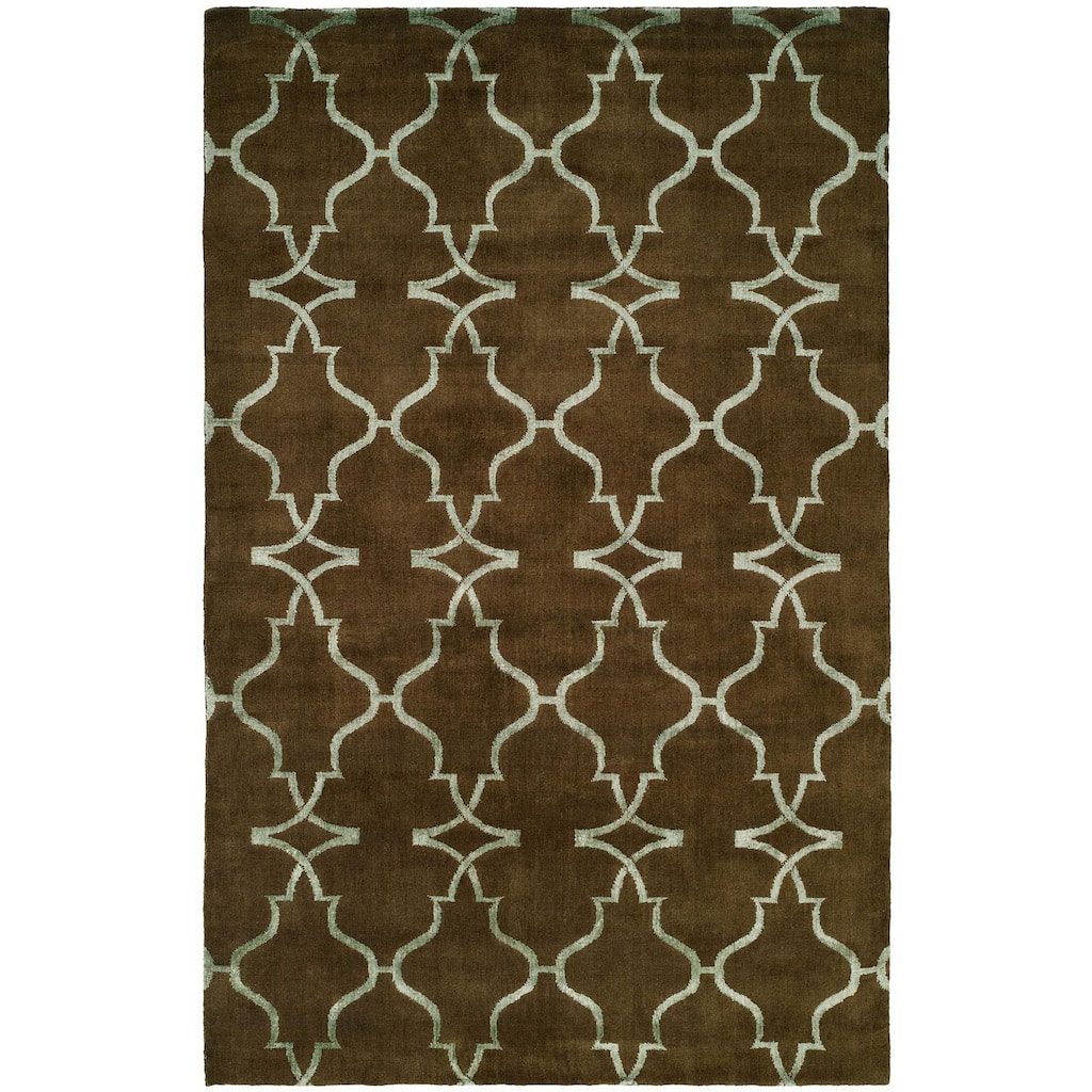 Portfolio Java/Brown Wool Handmade Area Rug