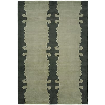 Portfolio Slate/ Green Handmade Wool Area Rug