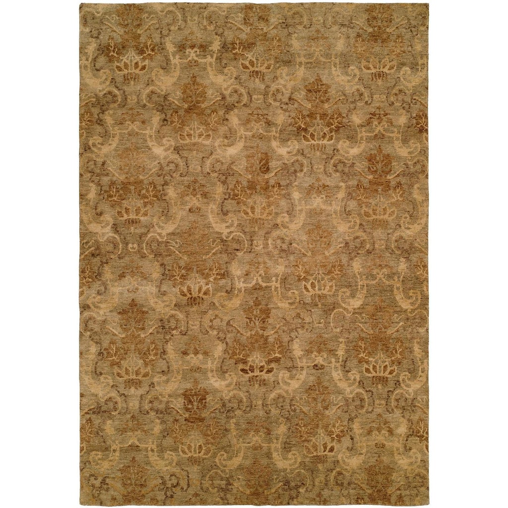 Royal Manner Derbshire/Green Wool Hand-knotted Area Rug