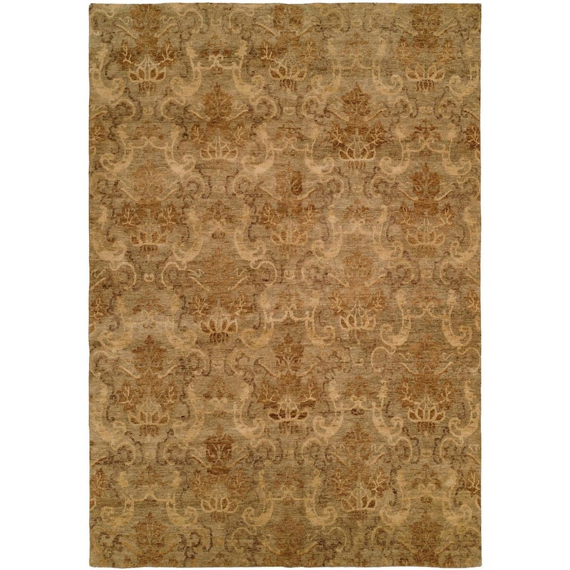 Royal Manner Derbshire/Green Wool Hand-knotted Area Rug