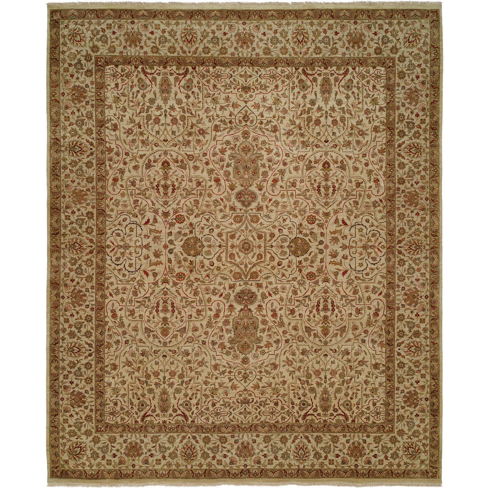 KALATY Shajahan Ivory Wool Hand-knotted Area Rug