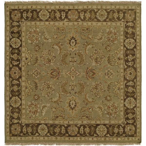 Sierra Green/Brown Wool Soumak Area Rug