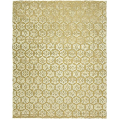 Valencia Gold Wool/Viscose Hand-tufted Area Rug