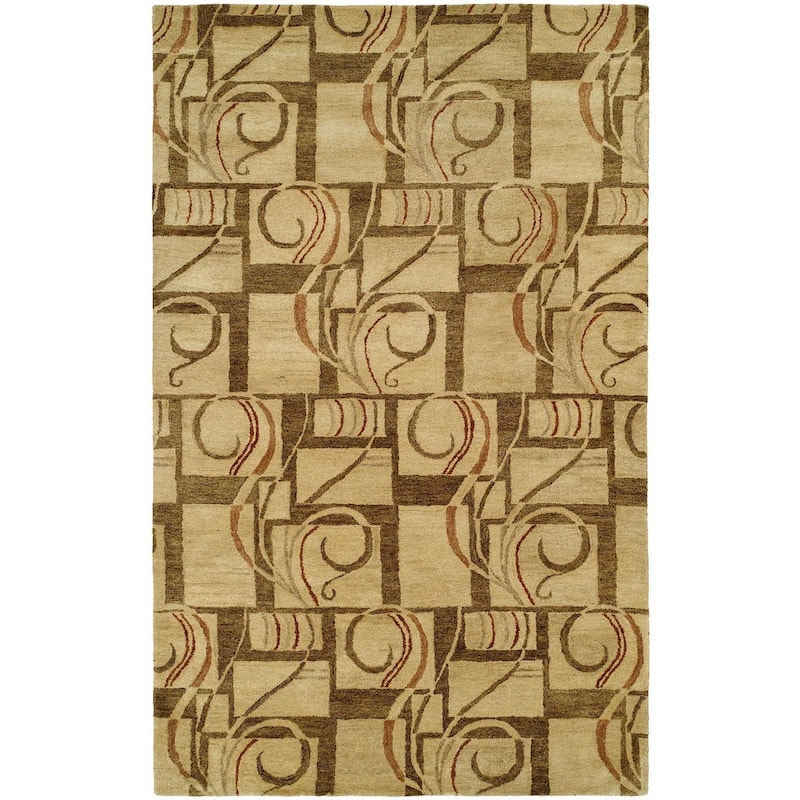Vista Multi/Camel Hand-tufted Area Rug
