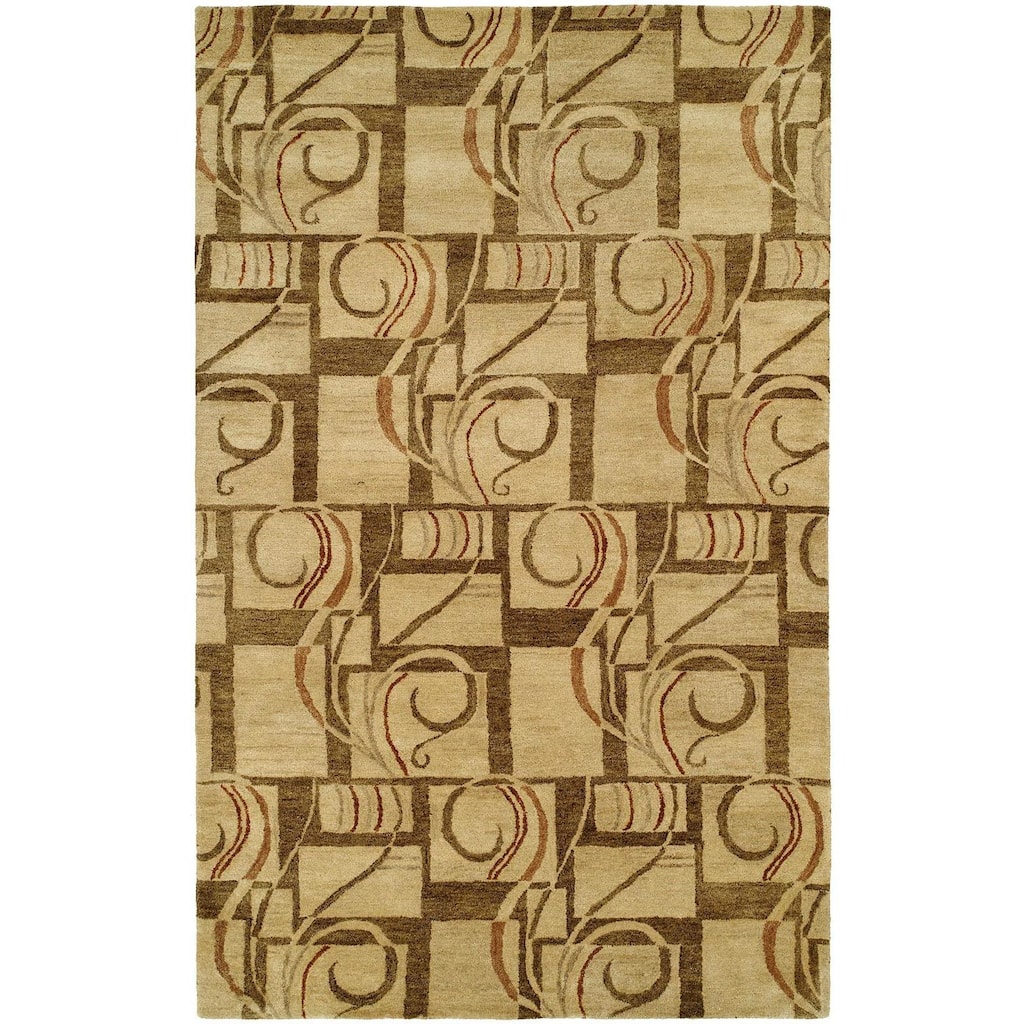Vista Multi/Camel Hand-tufted Area Rug