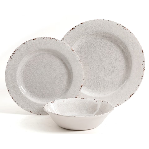 Melamine Dinnerware Find Great Kitchen Dining Deals Ping At Rustic 12 Pcs Durable Melamine Dinner Set For 4 Person Ice White