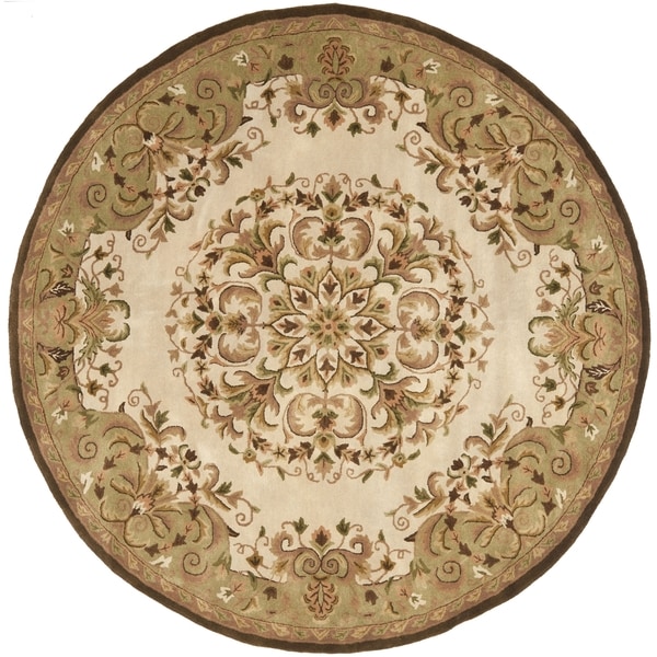 Safavieh Handmade Heritage Timeless Traditional Beige Wool Rug - 4' x 4' Round