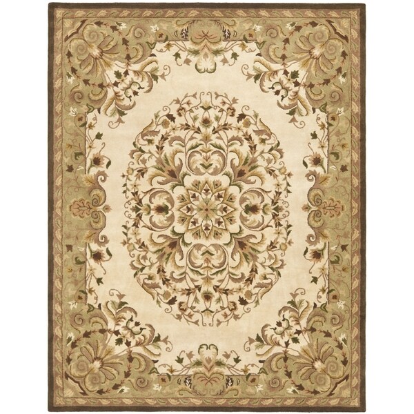 Safavieh Handmade Heritage Timeless Traditional Beige Wool Rug - 4' x 6'