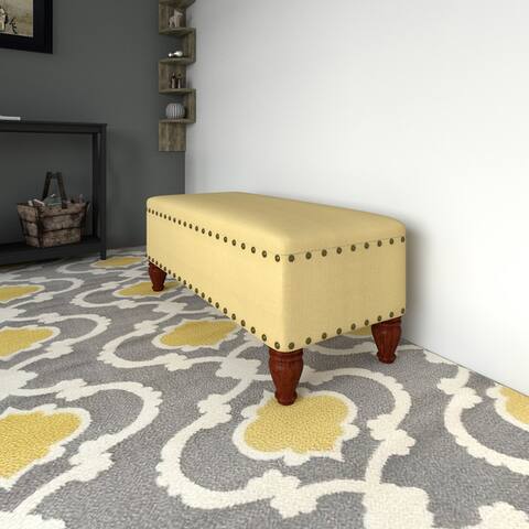 Copper Grove Muscari Upholstered Storage Bench with Nailhead Trim