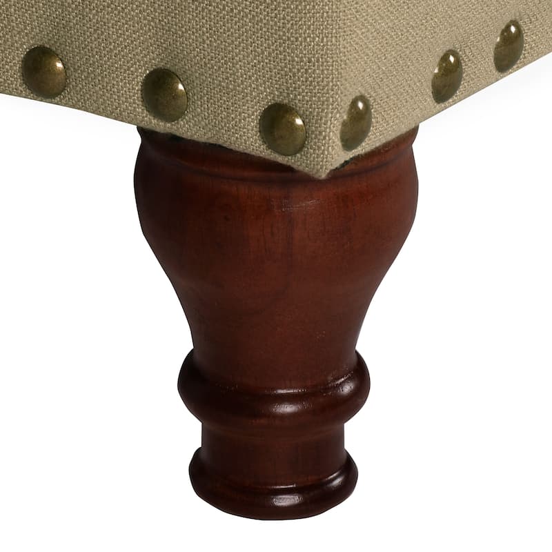 Copper Grove Muscari Vanilla Linen Nailhead Storage Bench