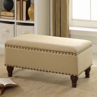 storage bench nailhead grove copper linen muscari vanilla similar living furniture items upholstered