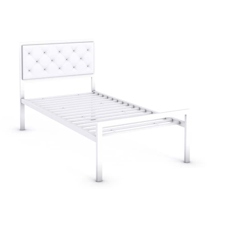 Mia Twin Vinyl Platform Bed Frame