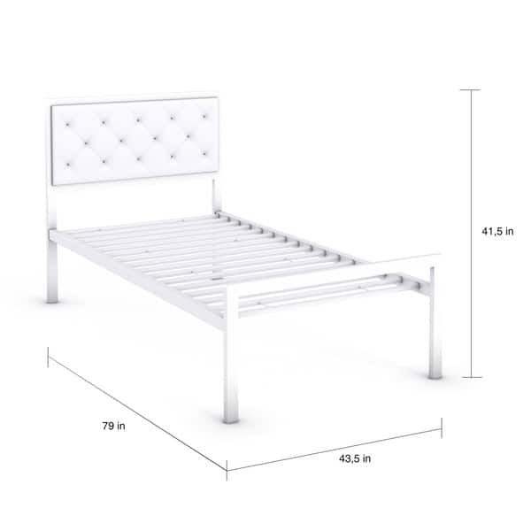 Mia Twin Vinyl Platform Bed Frame On Sale Bed Bath & Beyond 18604260