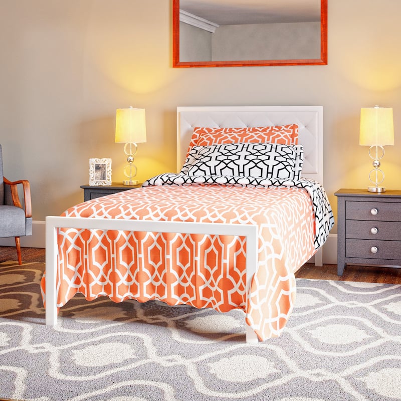 Mia Twin Vinyl Platform Bed Frame