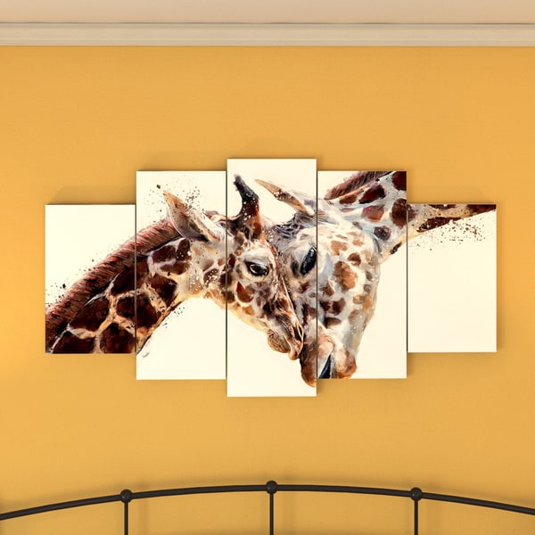 The Curated Nomad Design Art 'Loving Giraffes' Canvas Art Print