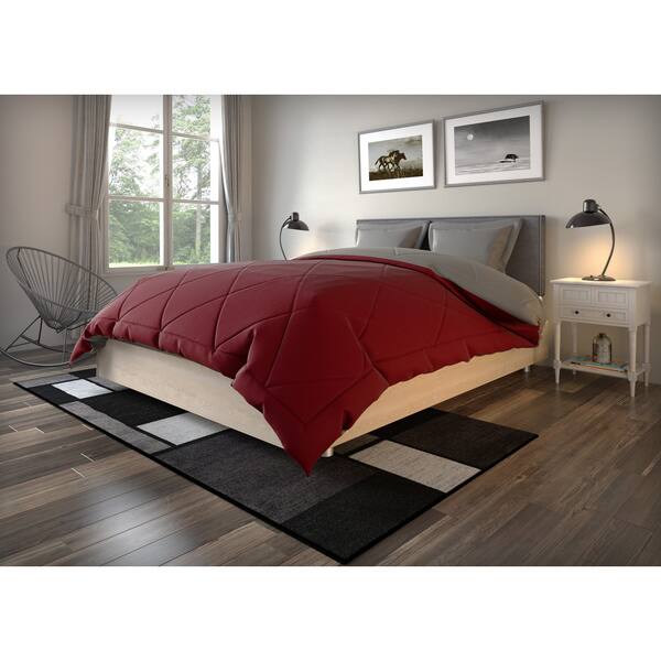 Shop Porch Den Lakeshore Down Alternative Burgundy And Grey
