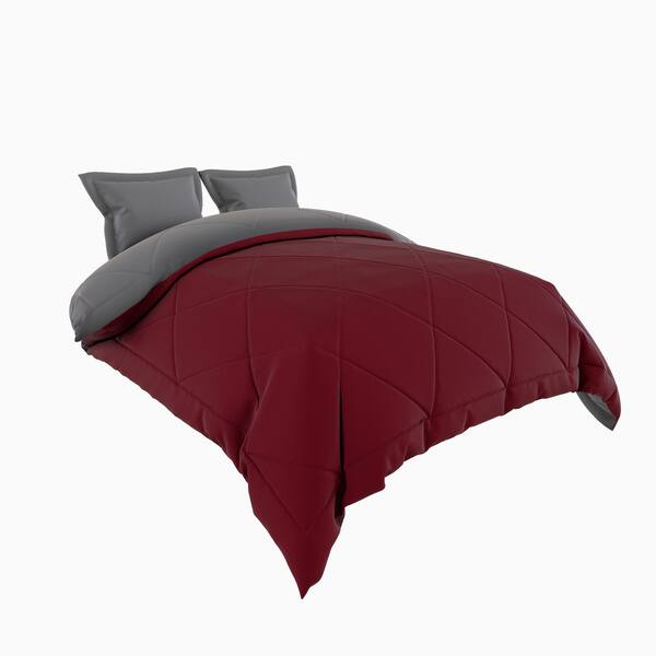 Shop Porch Den Lakeshore Down Alternative Burgundy And Grey